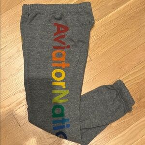 Aviator Nation Kids Gray Sweatsuit with Rainbow Logo